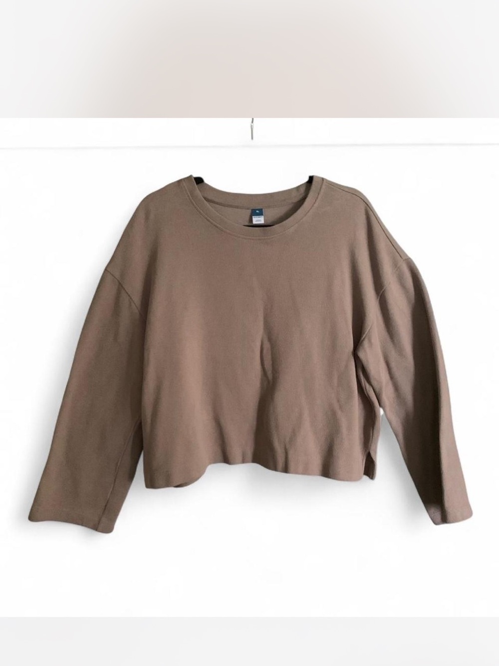 Oversized Granola Cropped Crewneck Sweatshirt - Taupe by Old Navy size XL